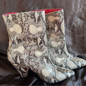 Chinese Laundry Snakeskin Patterned Ankle Booties